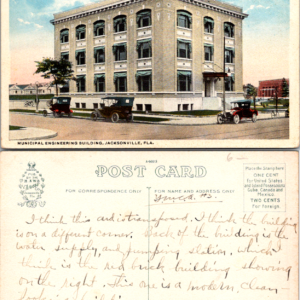 Municipal Engineering Building Jacksonville Florida Postcard A-66513 Vintage - Image 1
