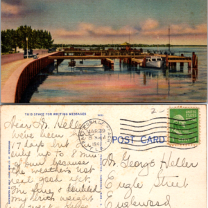 Municipal Piers Pass-a-Grille Beach Florida Postcard 1941 Multicolor - Image 1