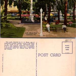Munn Park Lakeland Florida Vintage Postcard L-23 Scenic Park View - Image 1