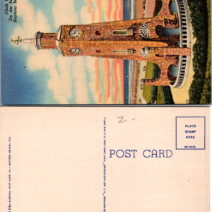 Murrell Post Card Co. Clock Tower Daytona Beach Florida Postcard Vintage - Image 1
