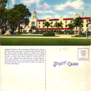 National Home of Carpenters and Joiners of America Lakeland Florida Postcard - Image 1