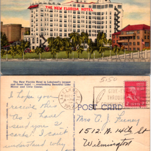 The New Florida Hotel Lakeland FL L-21 Vintage Postcard - Image 1