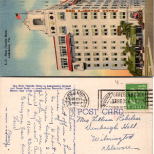 New Florida Hotel Lakeland Fla Postcard Lake Mirror - Image 1