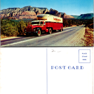 North American Van Lines Vintage Postcard Red Truck Red Rock Formations 55153 - Image 1