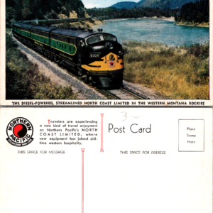 Northern Pacific North Coast Limited Postcard Western Montana Rockies Vintage - Image 1