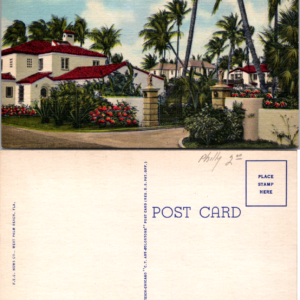 Ocean Ridge Estates Florida Vintage Postcard LD.107 Colored Illustration - Image 1