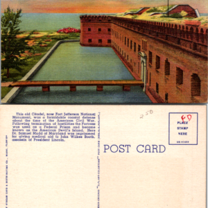 Old Fort Jefferson Dry Tortugas Key West Florida OB-H1489 Linen Vintage - Image 1