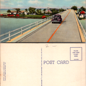 Overseas Highway Pigeon Key Florida Vintage Postcard Tropical Florida Series - Image 1