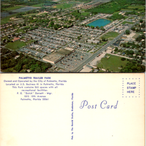 Palmetto Trailer Park Palmetto Florida Aerial View Postcard Multicolor - Image 1