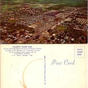 Palmetto Trailer Park Postcard Palmetto Florida Aerial View - Image 1