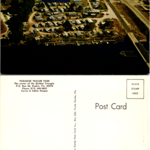 Paradise Trailer Park Ruskin Florida Aerial View Postcard - Image 1