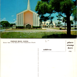 Pompano Beach Florida First Presbyterian Church Postcard Multicolor - Image 1