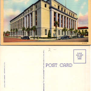 Postcard Jacksonville Florida Post Office and Federal Building Vintage - Image 1