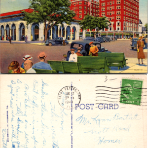 Postcard St. Petersburg Florida Open Air Post Office Princess Martha Hotel 1942 - Image 1