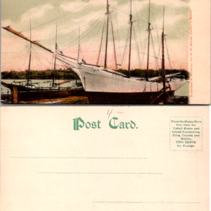 Schooner Herbert Postcard New England Shipbuilding Co Bath Multicolor - Image 1