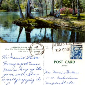Silver Springs Florida Color Photo Postcard 1969 Koppel Color Cards - Image 1
