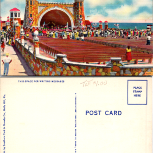 Vintage Band Shell Ocean Front Park Daytona Beach Florida Postcard - Image 1