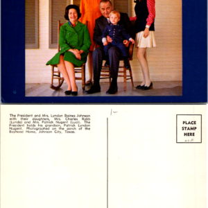 Vintage Lyndon Baines Johnson Family Portrait Postcard Johnson City Texas - Image 1