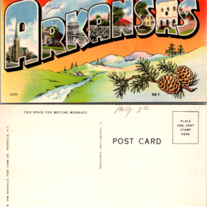 Vintage Multicolor Arkansas Postcard Greetings from Arkansas - Image 1