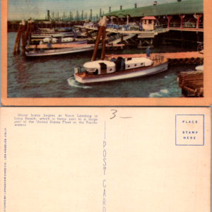 Vintage United States Navy Landing Postcard Long Beach California Multicolor - Image 1